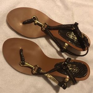 Coach Wedge Sandals 5.5 Brown